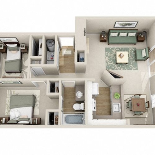 The Pointe Apartments 2x1 B Floor Plan The Pointe Apartments 2x1 B Floor Plan